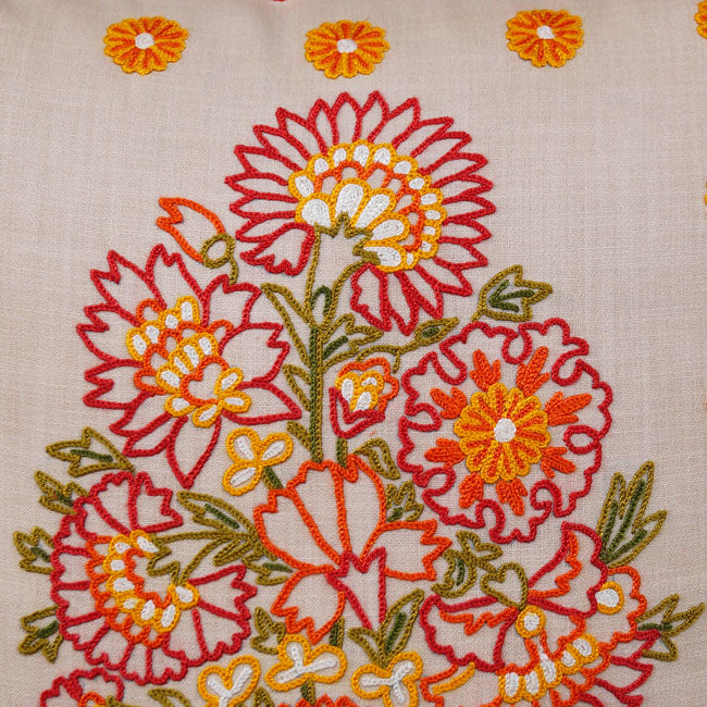Dilara Aari Embroidered Cushion Cover Cream