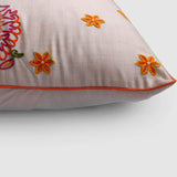 Gul Bahar Aari Embroidered Cushion Cover Cream