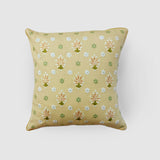 Gul Nilofer Aari Embroidered Cushion Cover - Beige
