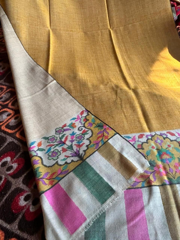 Gulbahaar Kani-  Handwoven Pashmina Stole White