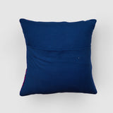 Poppies Chainstitch Embroidered Cushion Cover Blue & Red