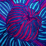 Dahlia Chainstitch Embroidered Cushion Cover Blue & Red