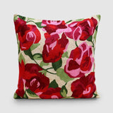 Pansy Chainstitch Embroidered Cushion Cover Cream - Zaina by CtoK