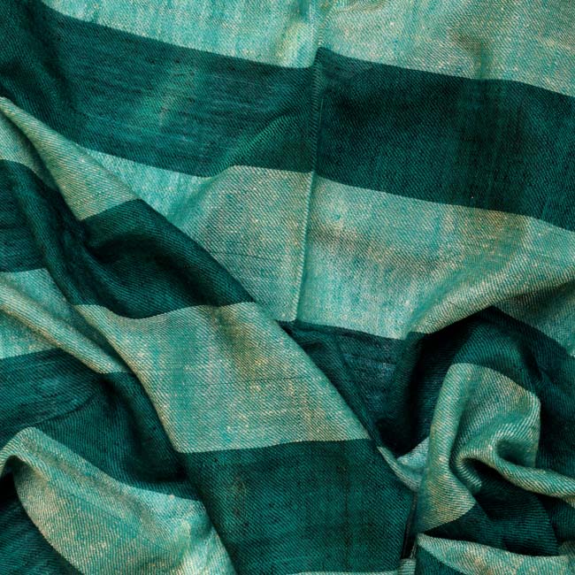 Green Striped Handwoven Pashmina Stole