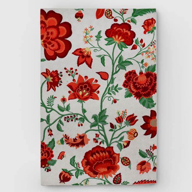 Powder White Hand Embroidered Wool Chainstitch Rug Zaina by CtoK