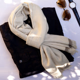Ivory Handwoven Pashmina Scarf For Men