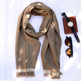 Toffee Handwoven Pashmina Scarf For Men