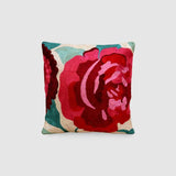Rose Chainstitch Embroidered Cushion Cover Cream - Zaina by CtoK