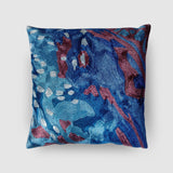 Kingfisher Hand Embroidered Chainstitch Cushion Cover Blue