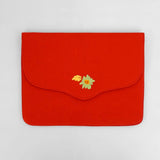 Bouquet - Aari Embroidered Laptop Sleeve Red - Zaina by CtoK
