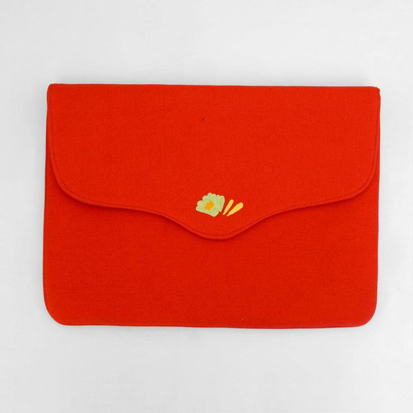 Corsage- Aari Embroidered Laptop Sleeve Red - Zaina by CtoK
