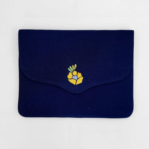 Corsage - Aari Embroidered Laptop Sleeve Navy Blue - Zaina by CtoK