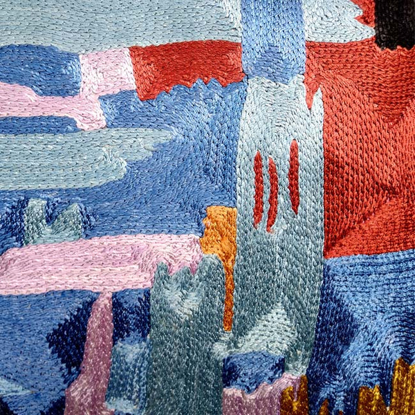 Dal Lake Charisma Hand Embroidered Chain Stitch Cushion Cover