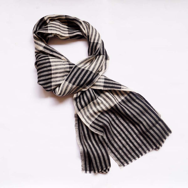 Smoky Black Pashmina Scarf for Men - Zaina by CtoK