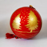 Christmassy Mixed Baubles - Gold, Red & Blue Papier Mache Christmas Decorations in Pack of 5