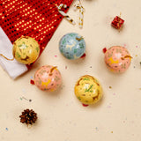 Reindeer Christmassy Baubles - Mixed Pastel Papier Mache Christmas Decorations in Pack of 5